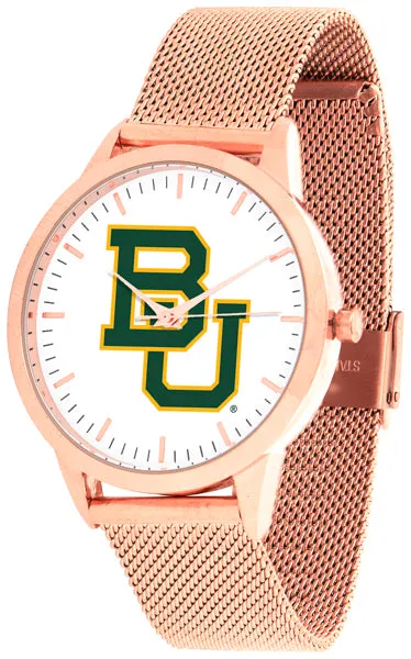 Baylor Bears Statement Mesh Band Unisex Watch - Rose