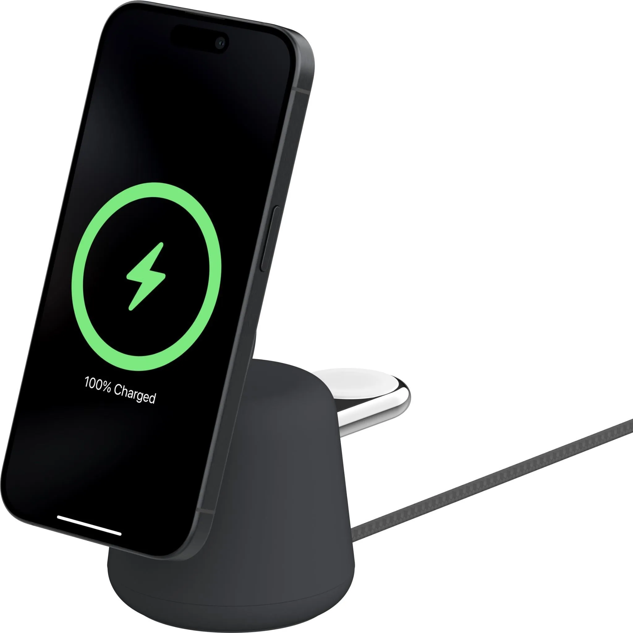 Belkin BoostCharge Pro 2-in-1 Wireless Charging Dock with Qi2 15W (Charcoal)