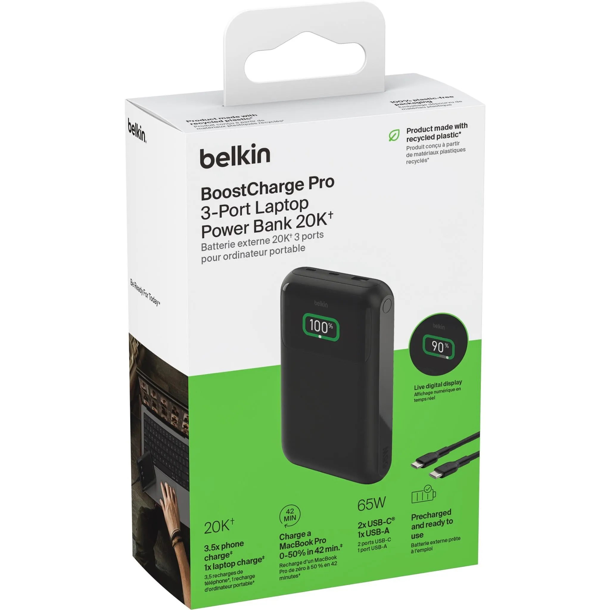 Belkin BoostCharge Pro 3-Port Laptop Power Bank 20k