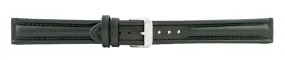 Black Padded Stitch Watch Band 18mm 106207