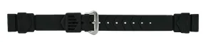 Black Rubber Watch Band 18mm 102792