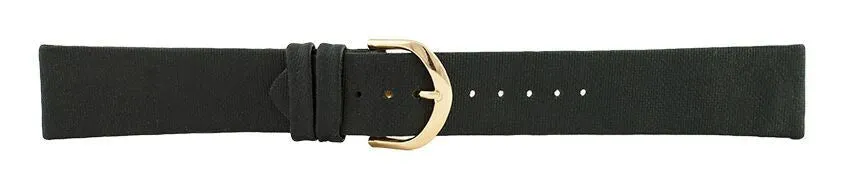 Black Smooth Leather Watch Band 20mm 105910