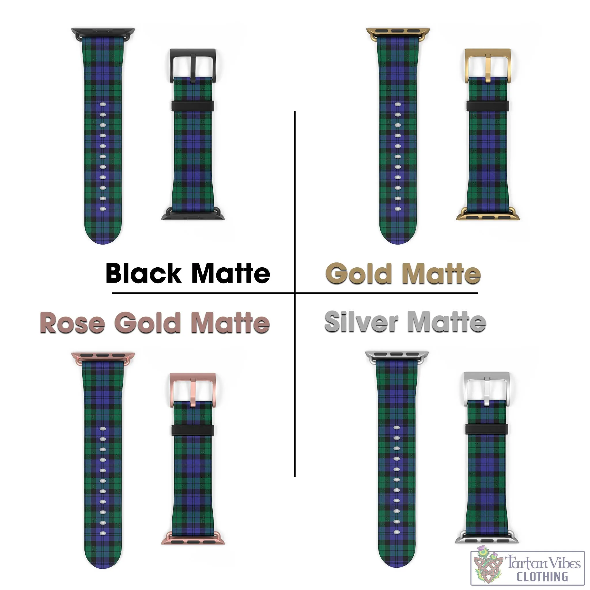 Black Watch Modern Tartan Watch Band