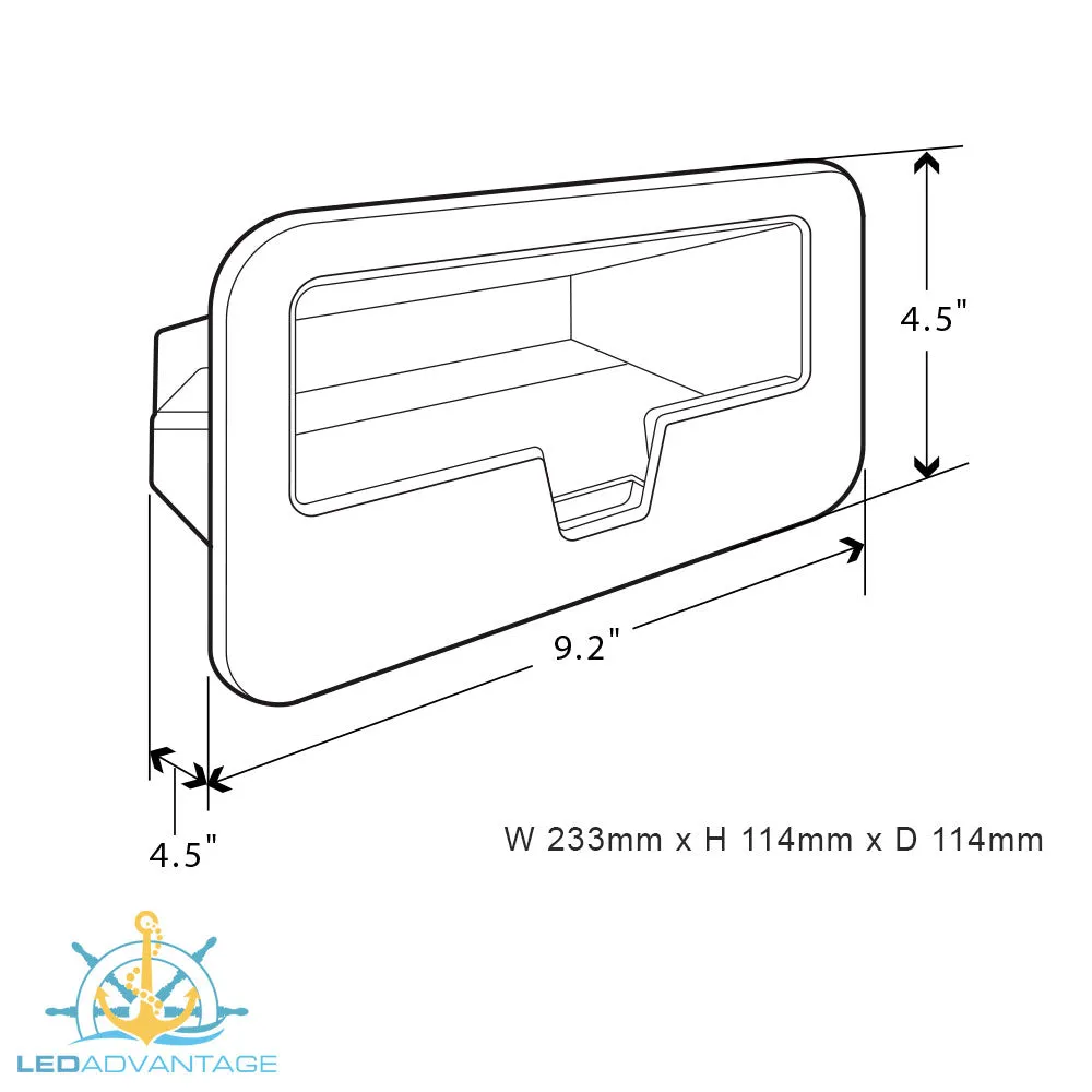 Boat/Caravan Black Phone Pocket & Wireless Charger Flush Mount - Horizontal