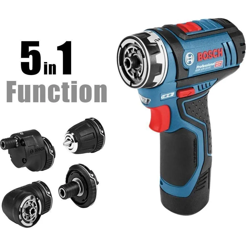 Bosch GSR 12V-15 FC Cordless Drill / Driver FlexiClick (5-in-1) 12V