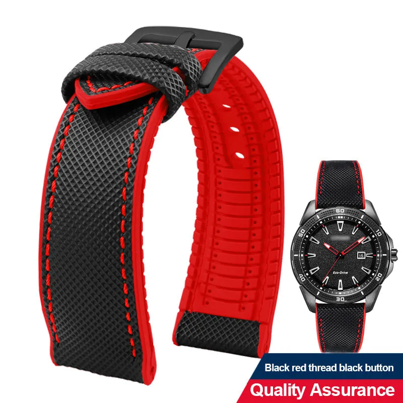 Breathable Rubber Canvas Watch Strap