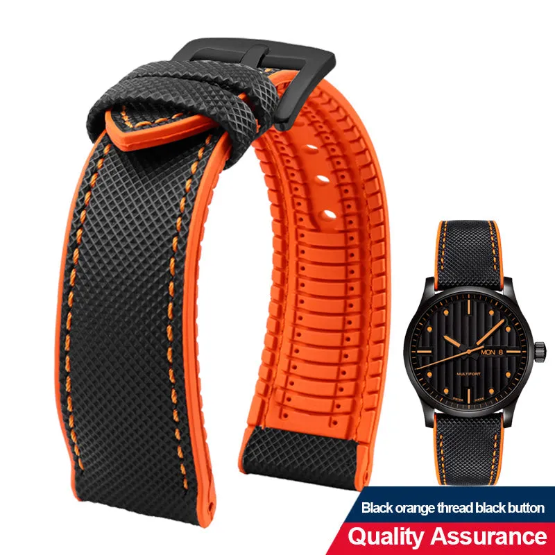 Breathable Rubber Canvas Watch Strap