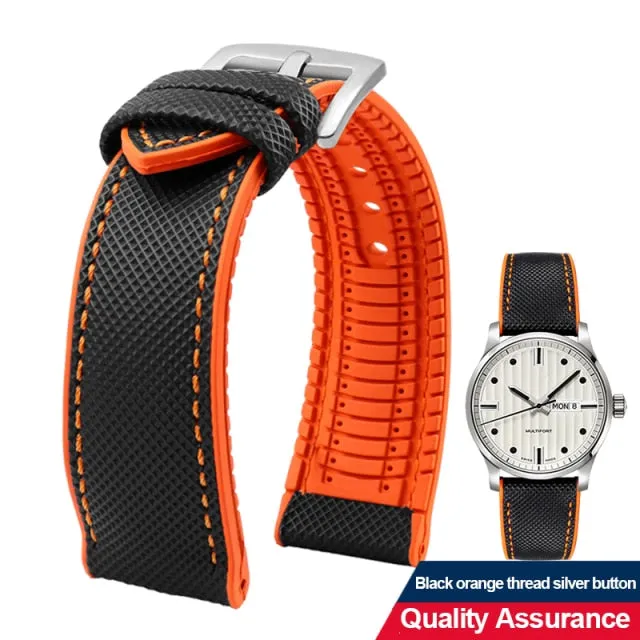 Breathable Rubber Canvas Watch Strap