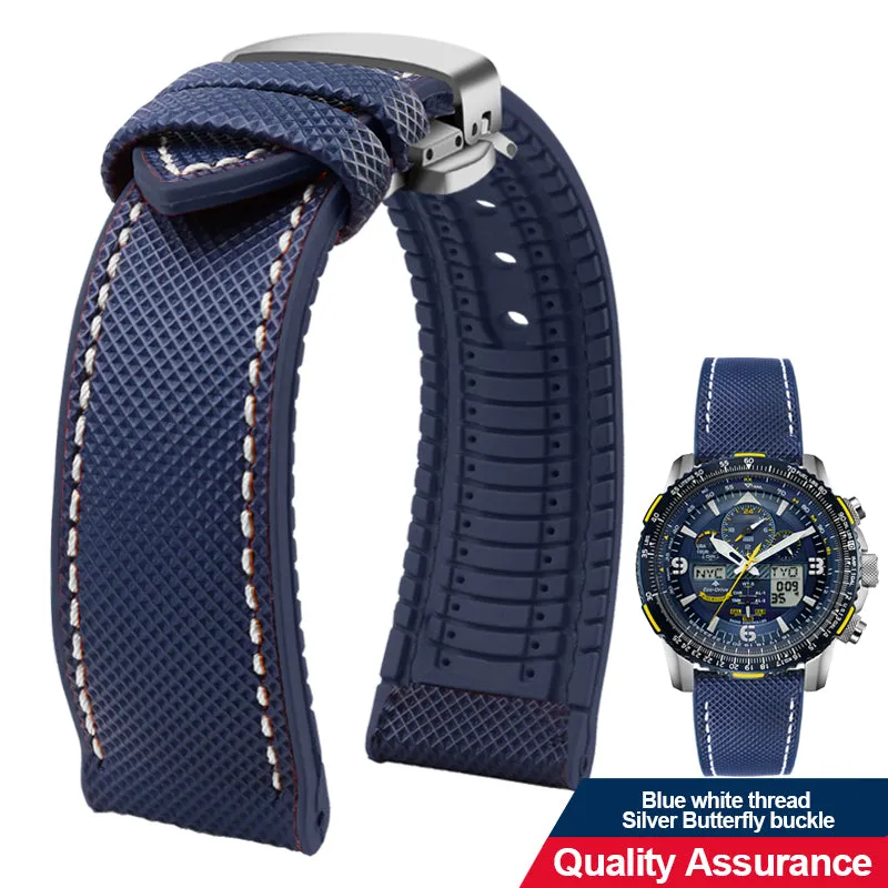 Breathable Rubber Canvas Watch Strap