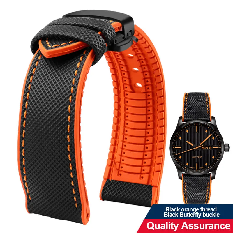 Breathable Rubber Canvas Watch Strap