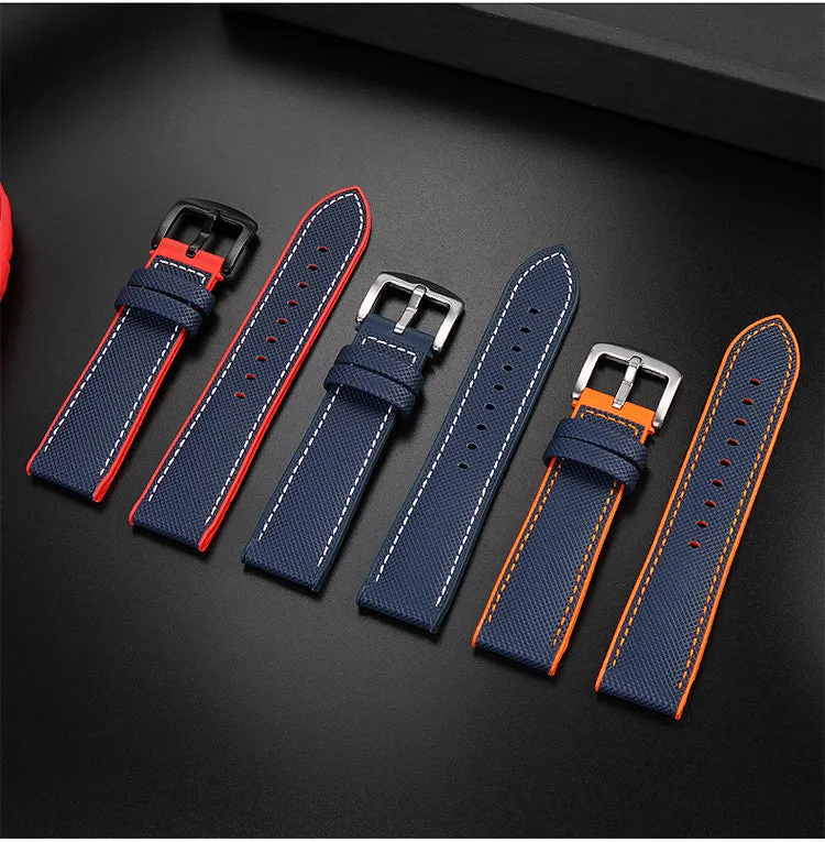 Breathable Rubber Canvas Watch Strap