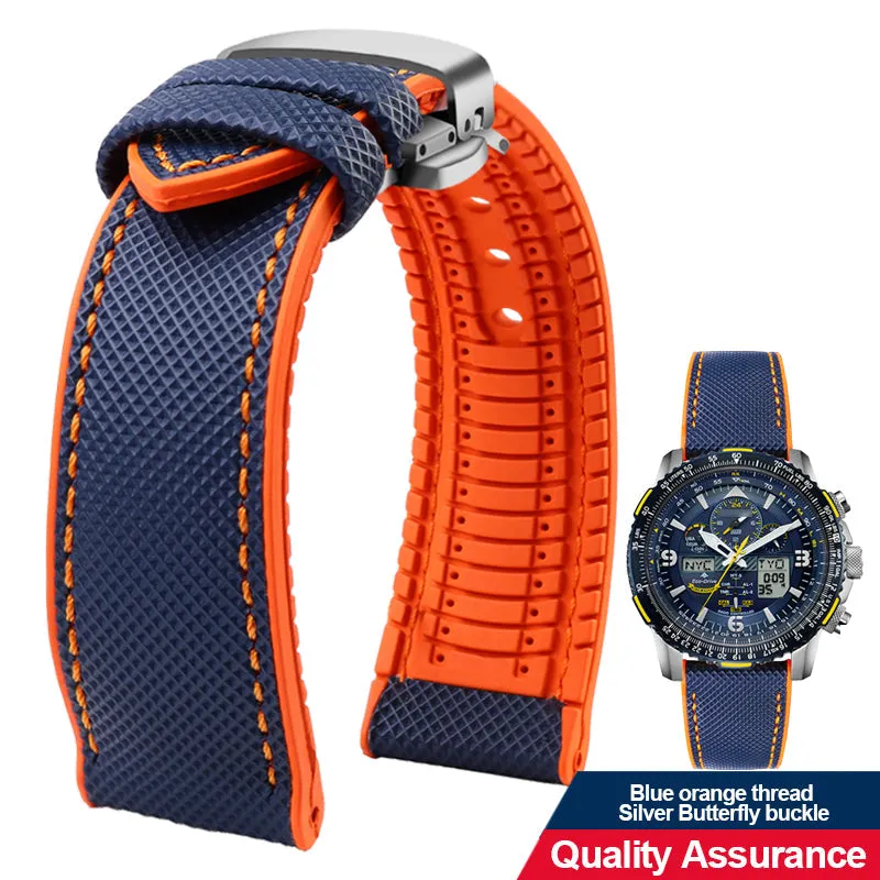 Breathable Rubber Canvas Watch Strap