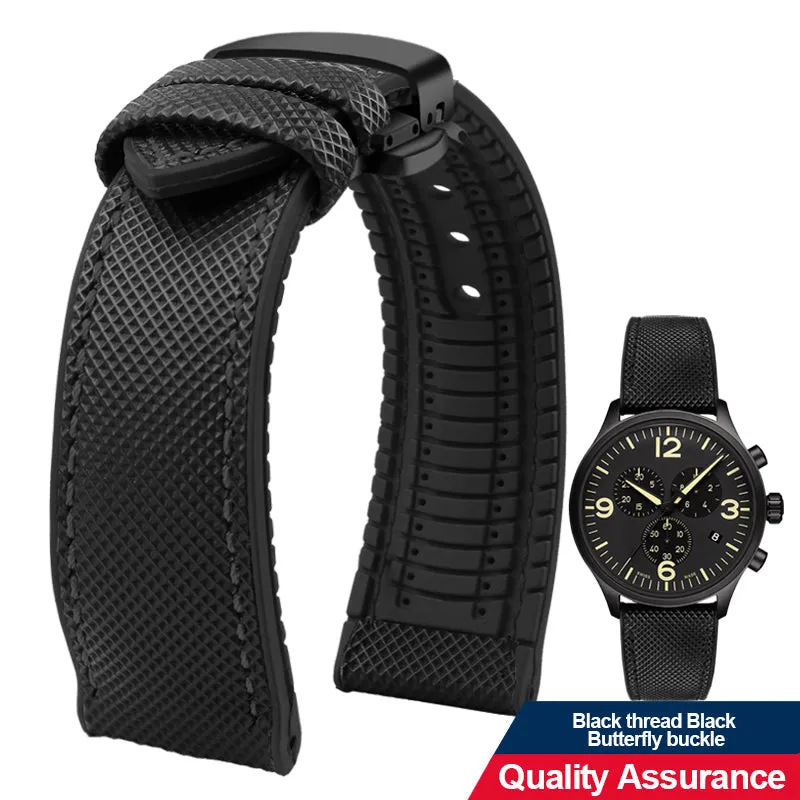 Breathable Rubber Canvas Watch Strap