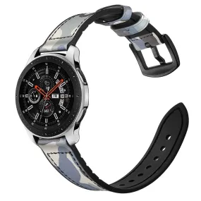 Camouflage Leather Silicone Lined Band For Samsung Watch Multiple Colors Available