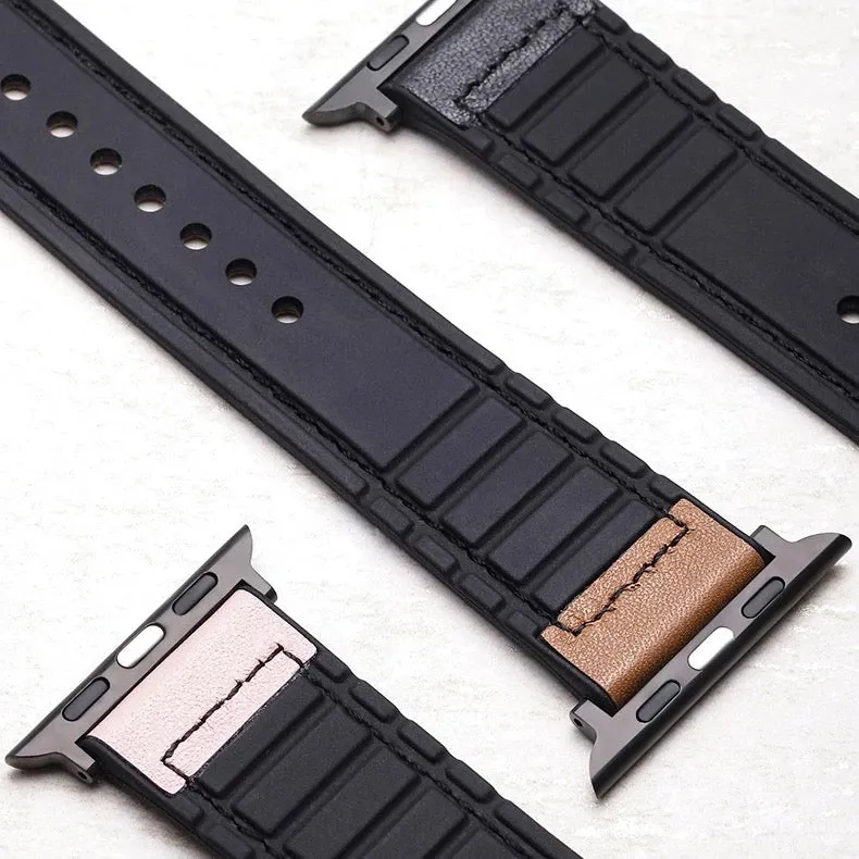 Camouflage Leather Silicone Lined Band For Samsung Watch Multiple Colors Available