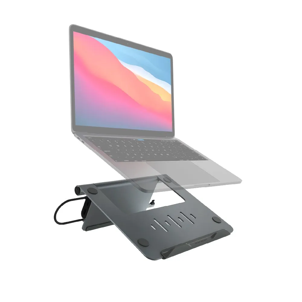 CASA Hub Stand - USB-C 5-in-1 Laptop Stand Hub   OMNIA Pro GaN 100W Super Charging Kit (Travel Plugs Included)