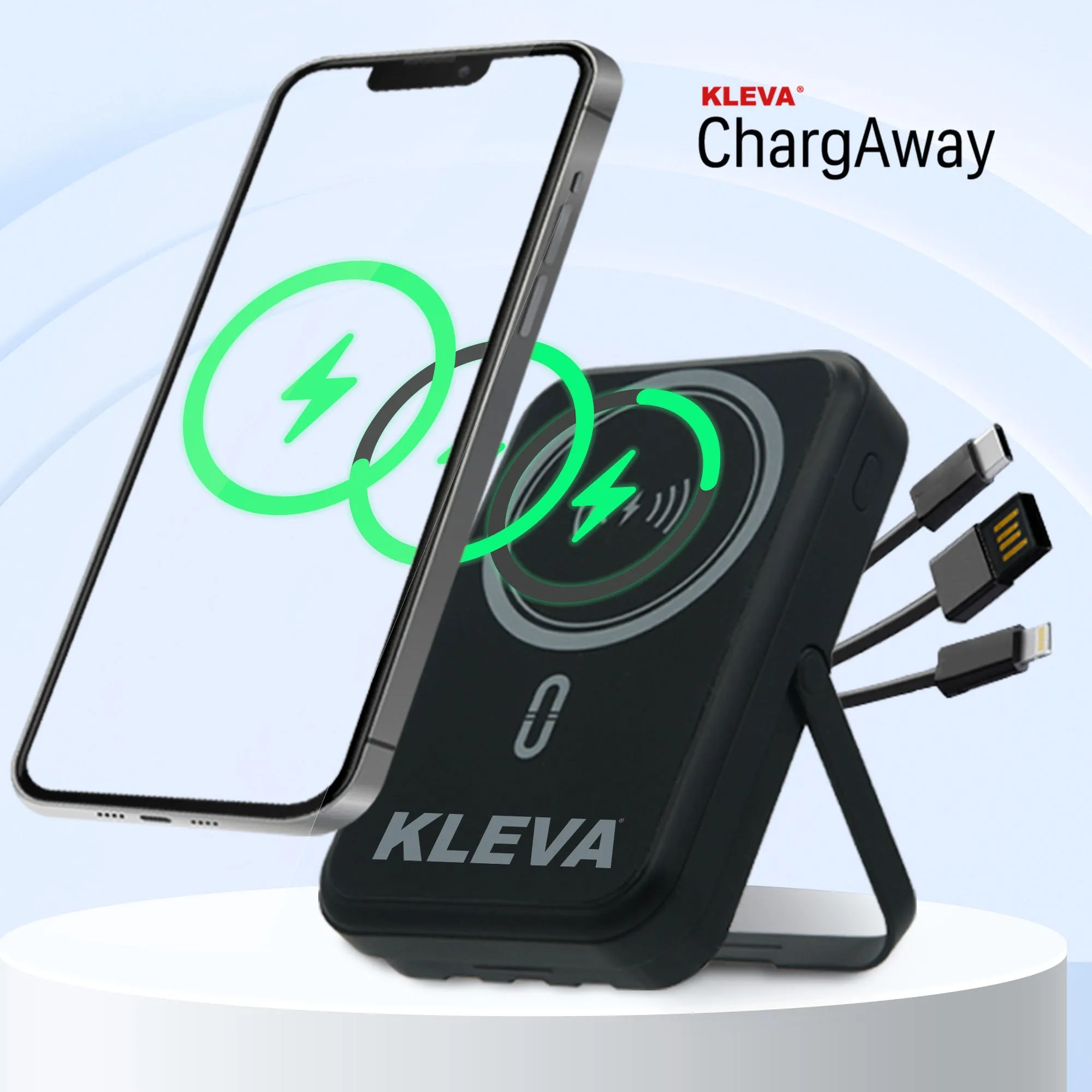 ChargAway 5-in-1 Compact Wireless Power Bank Fast Charge all devices in 30 minutes