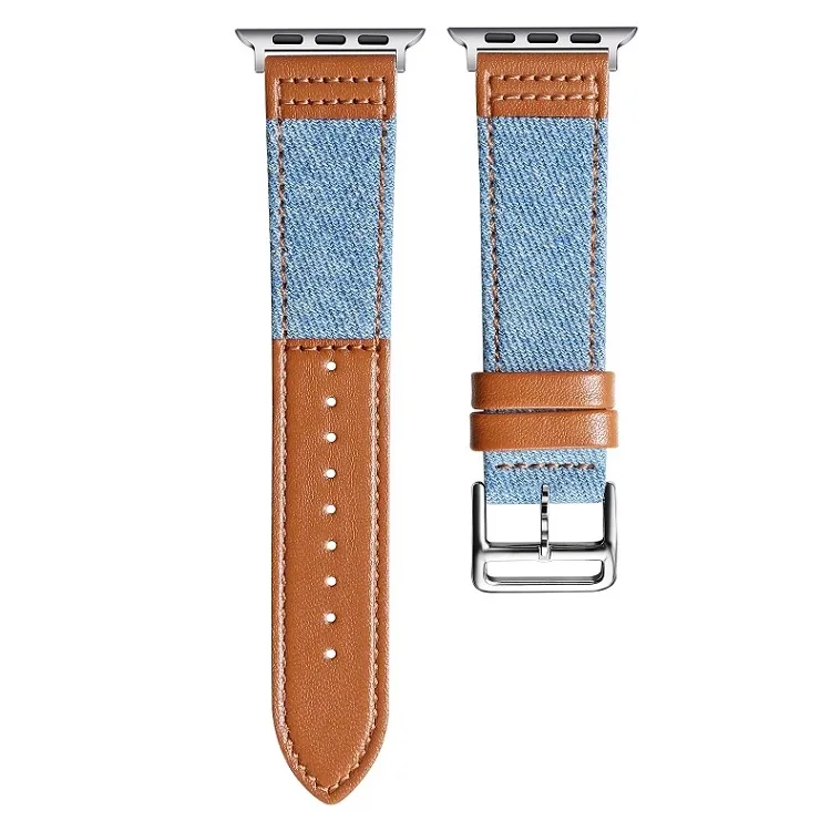 Chic Denim Leather Fusion Band For Apple Watch