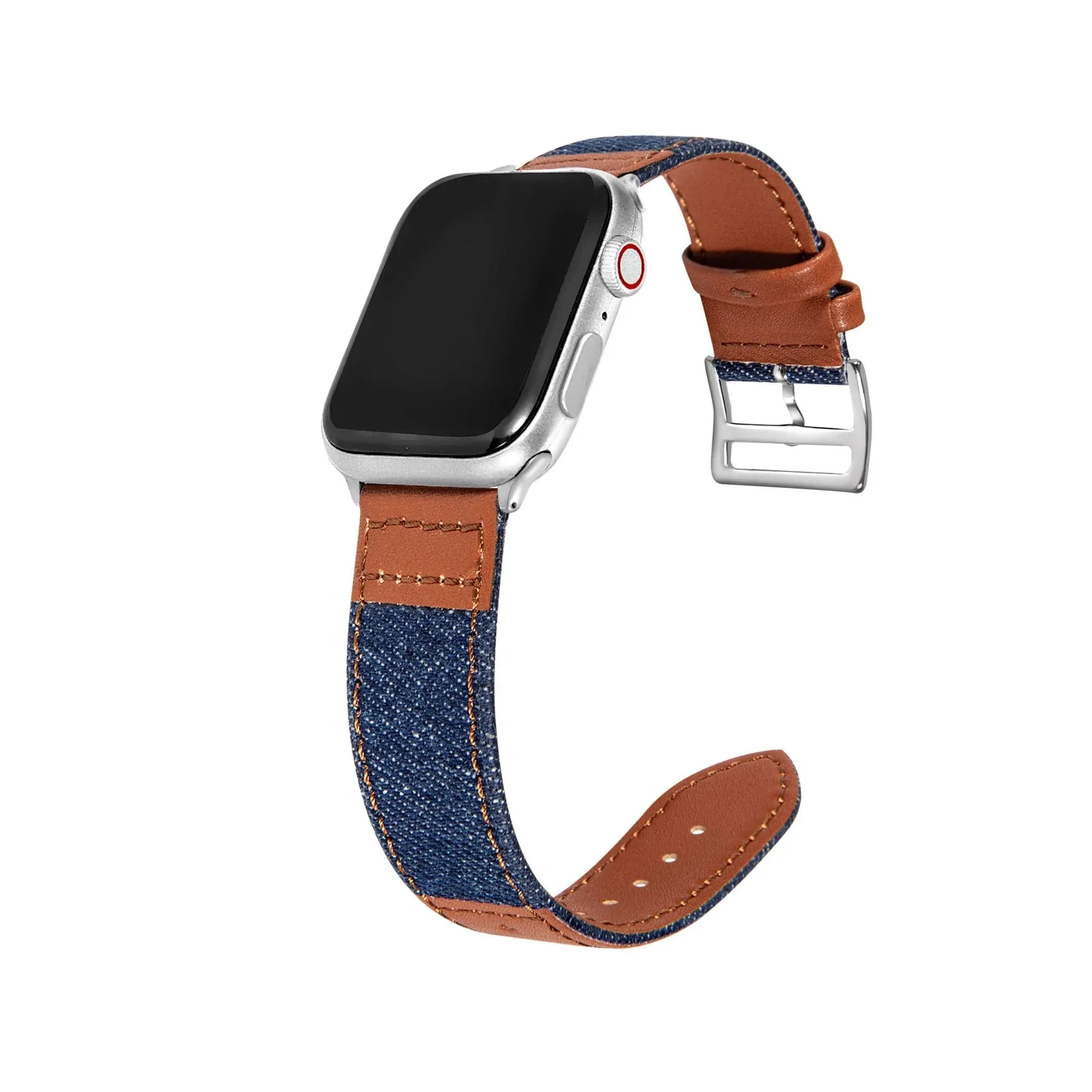 Chic Denim Leather Fusion Band For Apple Watch