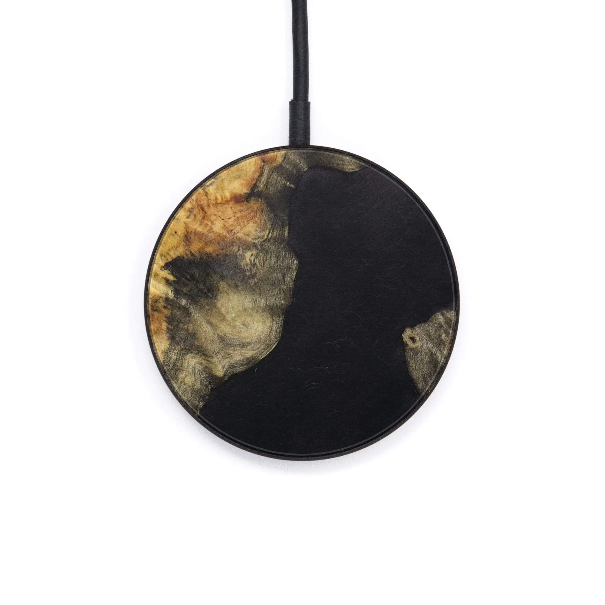 Circle Wood Resin Wireless Charger - Andy (Pure Black, 610161)