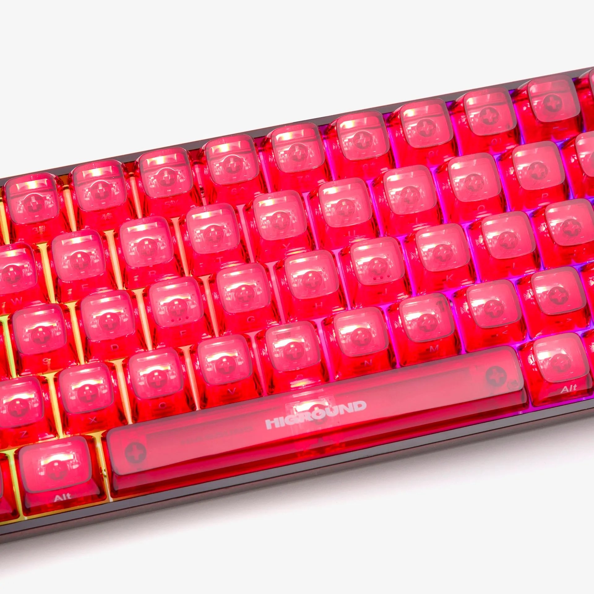 CLEAR RUBY Base 65 Keyboard (Silent Glacier Switch)