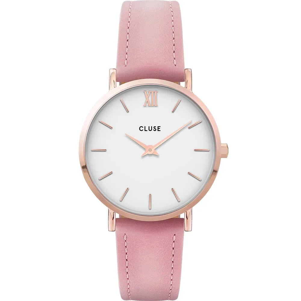 Cluse CW0101203006 Minuit Light Pink Leather Womens Watch