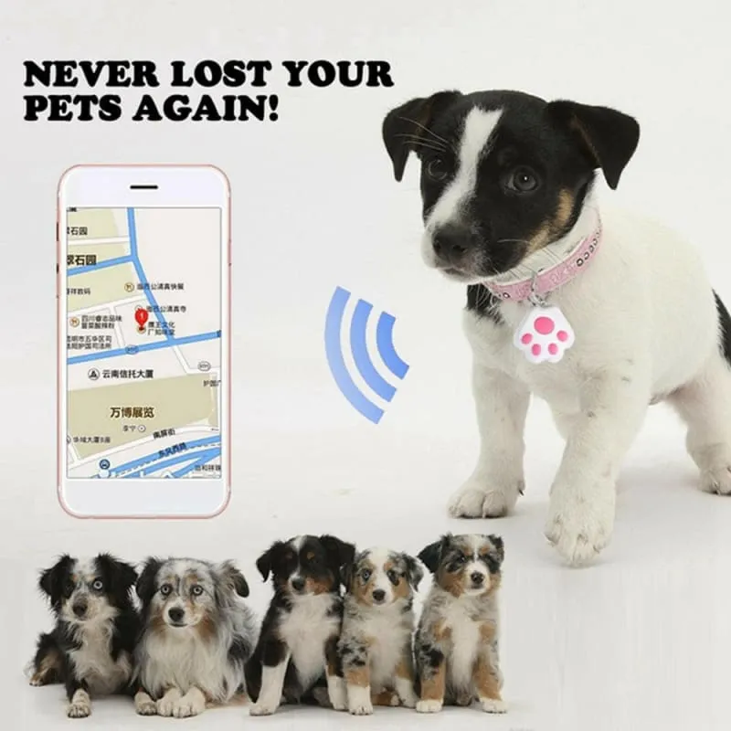 Colorful Paw Print Gps Anti Loss Tracker for Pets and Keys