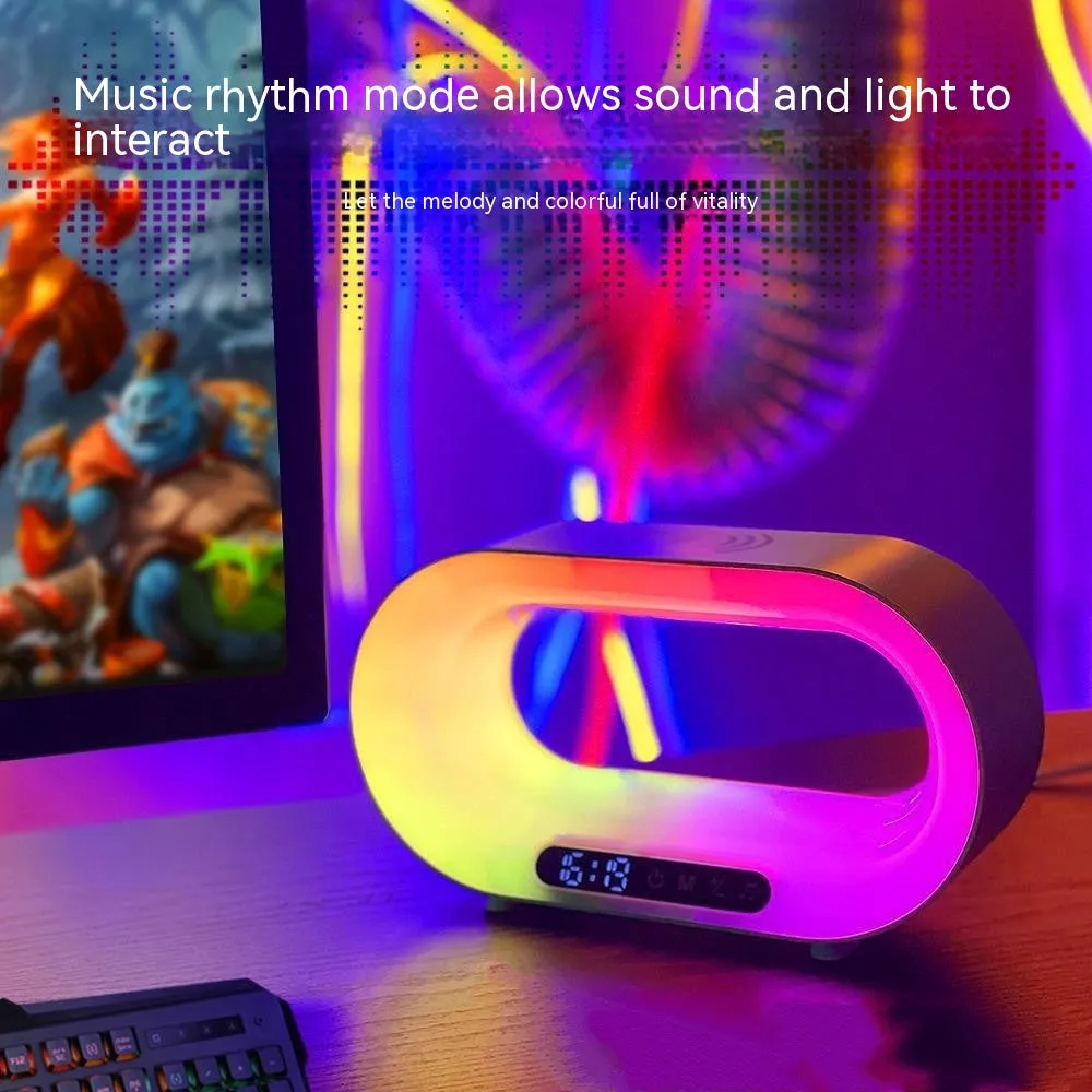 Colorful Smart Multifunction 3 in 1 Night Light: LED Light, Alarm, Wireless Charger