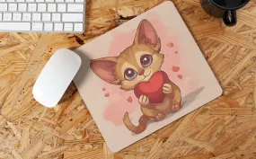 Cute Heart Hugging Cat" Mouse Pad