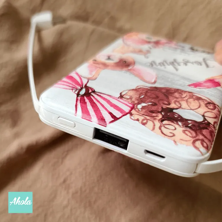 【Cutie Dog】Portable Power Bank with built-in wire 小狗內置線便攜式差電器