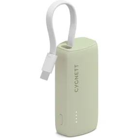 Cygnett Charge Connect 5K Power Bank with Integrated USB-C Cable (Green)