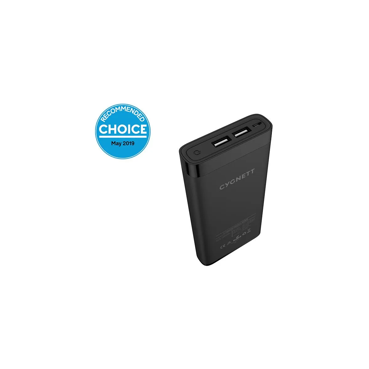 Cygnett ChargeUp Swift 10K Wireless QI Portable Power Bank - Black