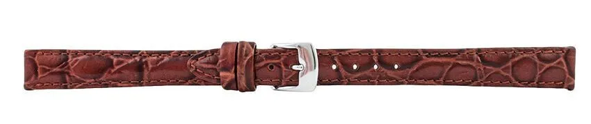 Dark Brown Crocodile Leather Watch Band 12mm 105697