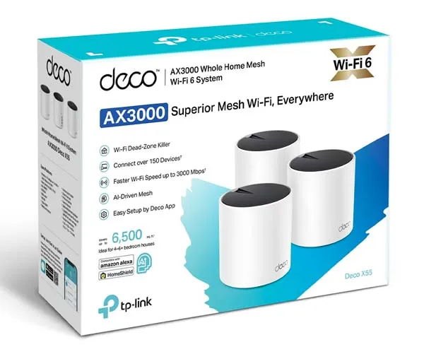 Deco X55 - AX3000 Whole Home Mesh WiFi 6 System