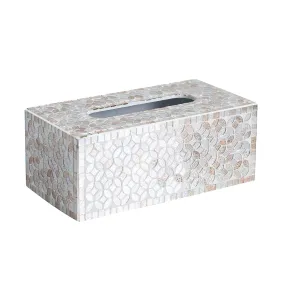 Decorative Mosaic Tissue Holder 10X5X4 Inch Rectangular MDF Tissue Box Cover (Gold/Silver