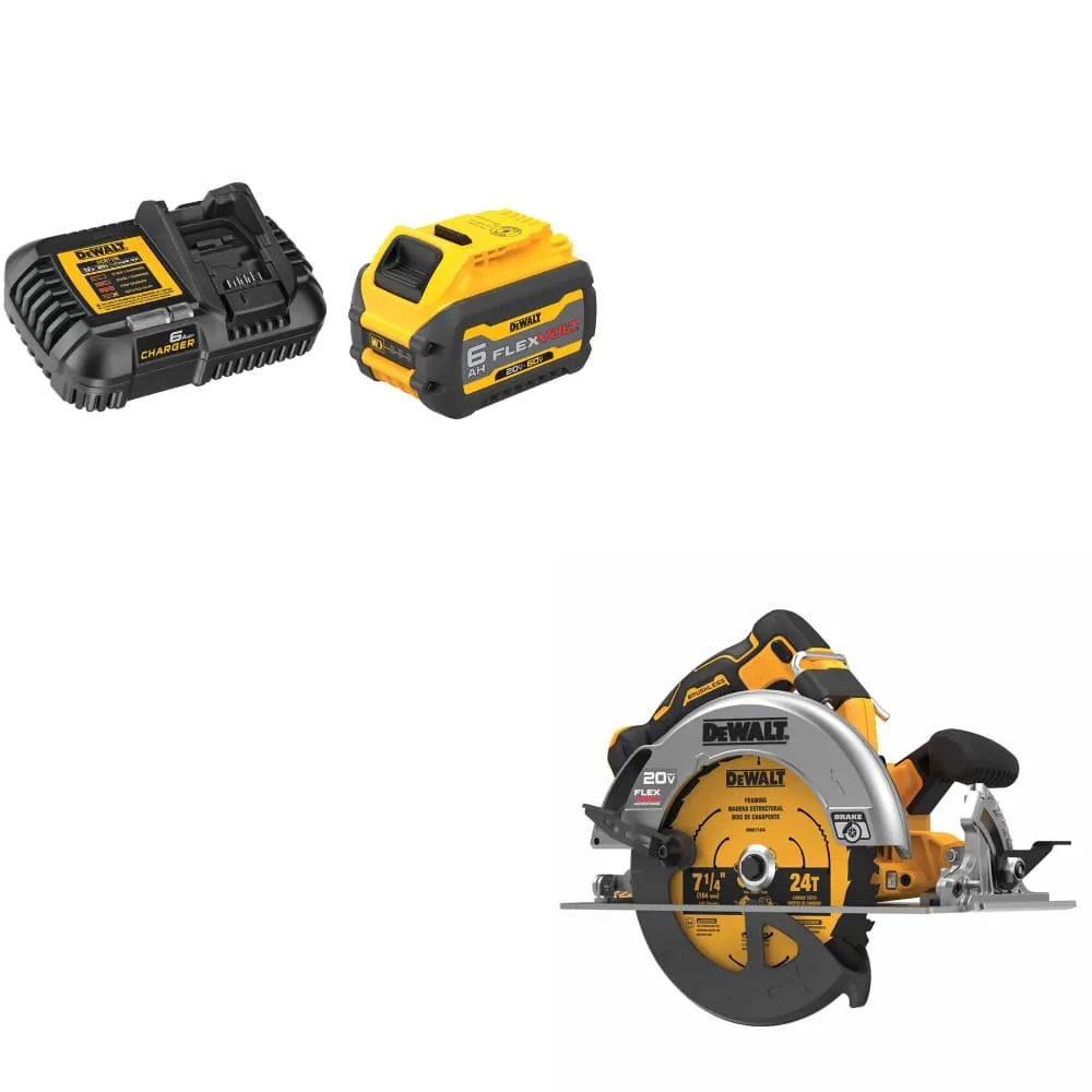 DeWalt DCB606C FLEXVOLT 20V/60V Starter Kit (6 Ah) W/ DCS573B 20V MAX Circ Saw