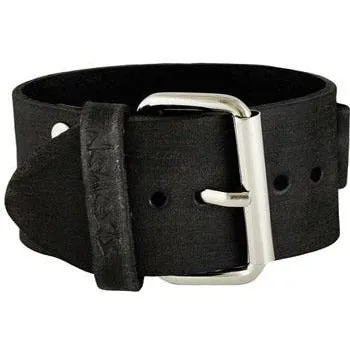 Distressed Black Leather Ladies Cuff FGB