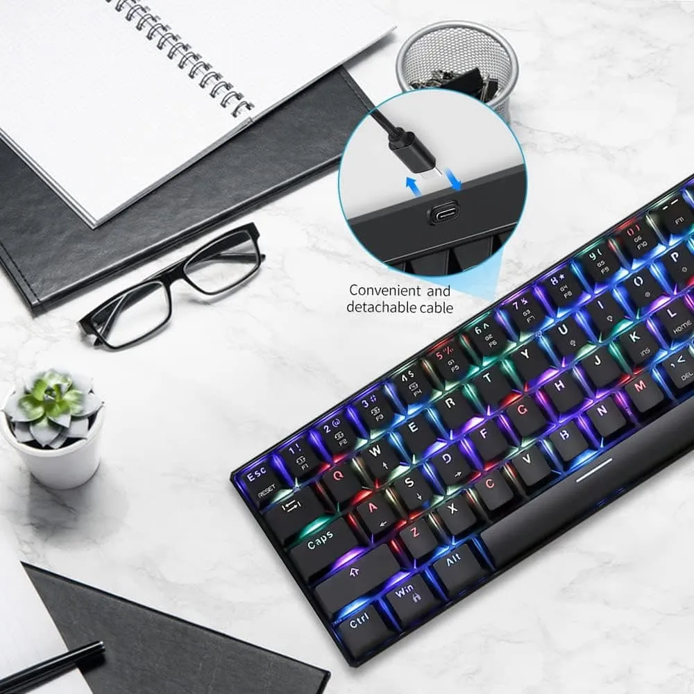 Docooler Motospeed CK61 USB Wired Mechanical RGB Gaming Keyboard