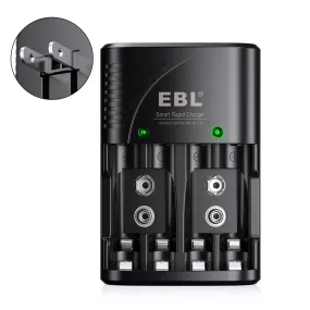 EBL 802 Smart Battery Charger for 9V AA AAA Ni-MH Ni-CD Rechargeable Batteries