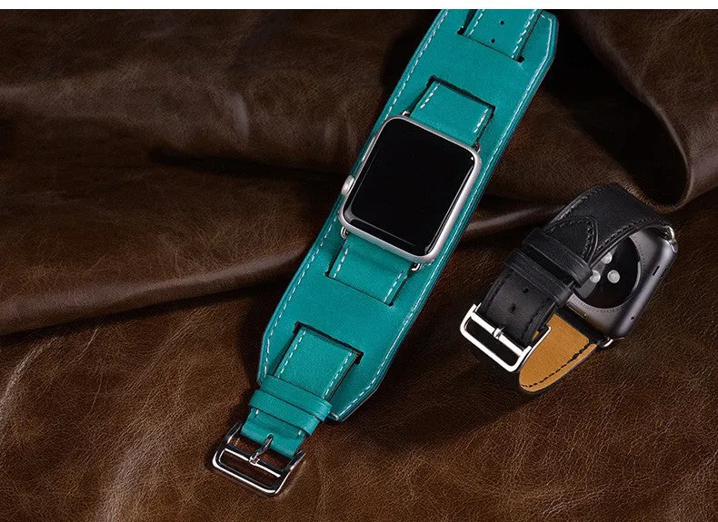 Extra Long Genuine Leather Strap For Apple Watch Band Genuine Leather watchBand Cuff Bracelet Leather Band strap For Apple Watch