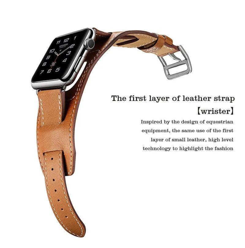 Extra Long Genuine Leather Strap For Apple Watch Band Genuine Leather watchBand Cuff Bracelet Leather Band strap For Apple Watch