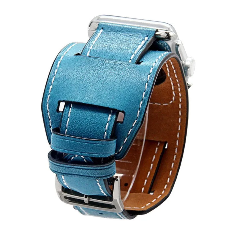 Extra Long Genuine Leather Strap For Apple Watch Band Genuine Leather watchBand Cuff Bracelet Leather Band strap For Apple Watch