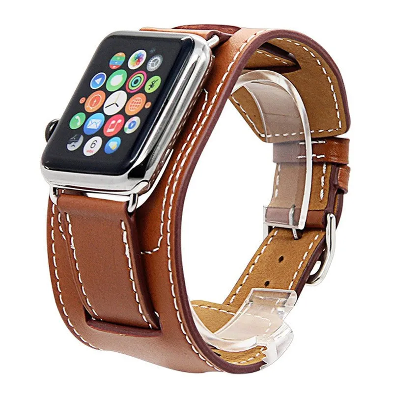 Extra Long Genuine Leather Strap For Apple Watch Band Genuine Leather watchBand Cuff Bracelet Leather Band strap For Apple Watch