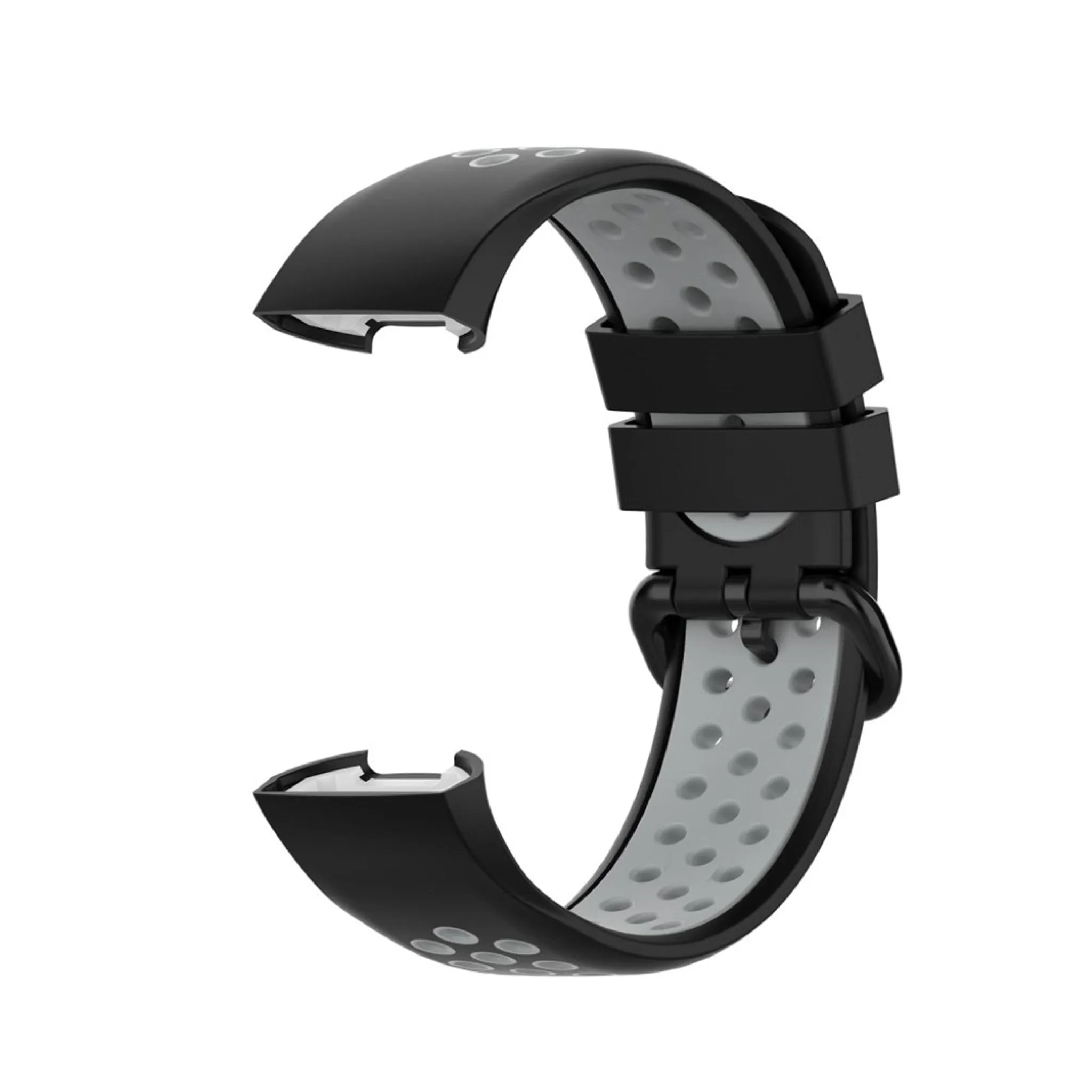 Fitbit Charge 3 / 4 bi-color silicone watch band - Black / Grey