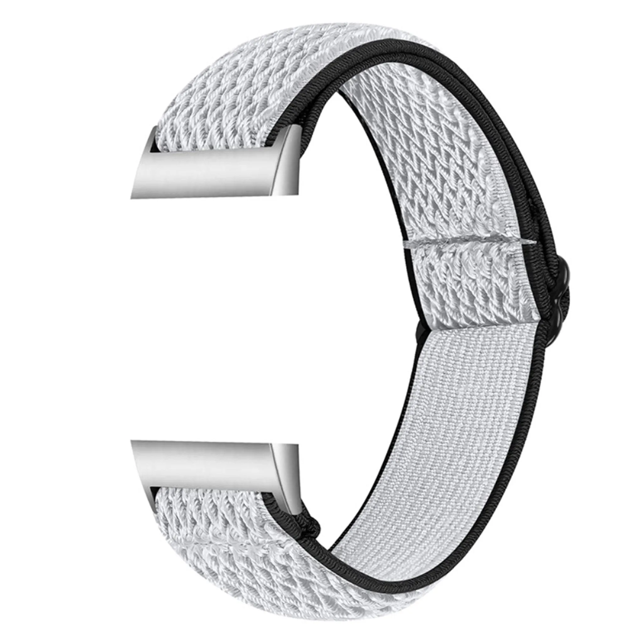 Fitbit Charge 3 nylon sports style watch strap - Black / White