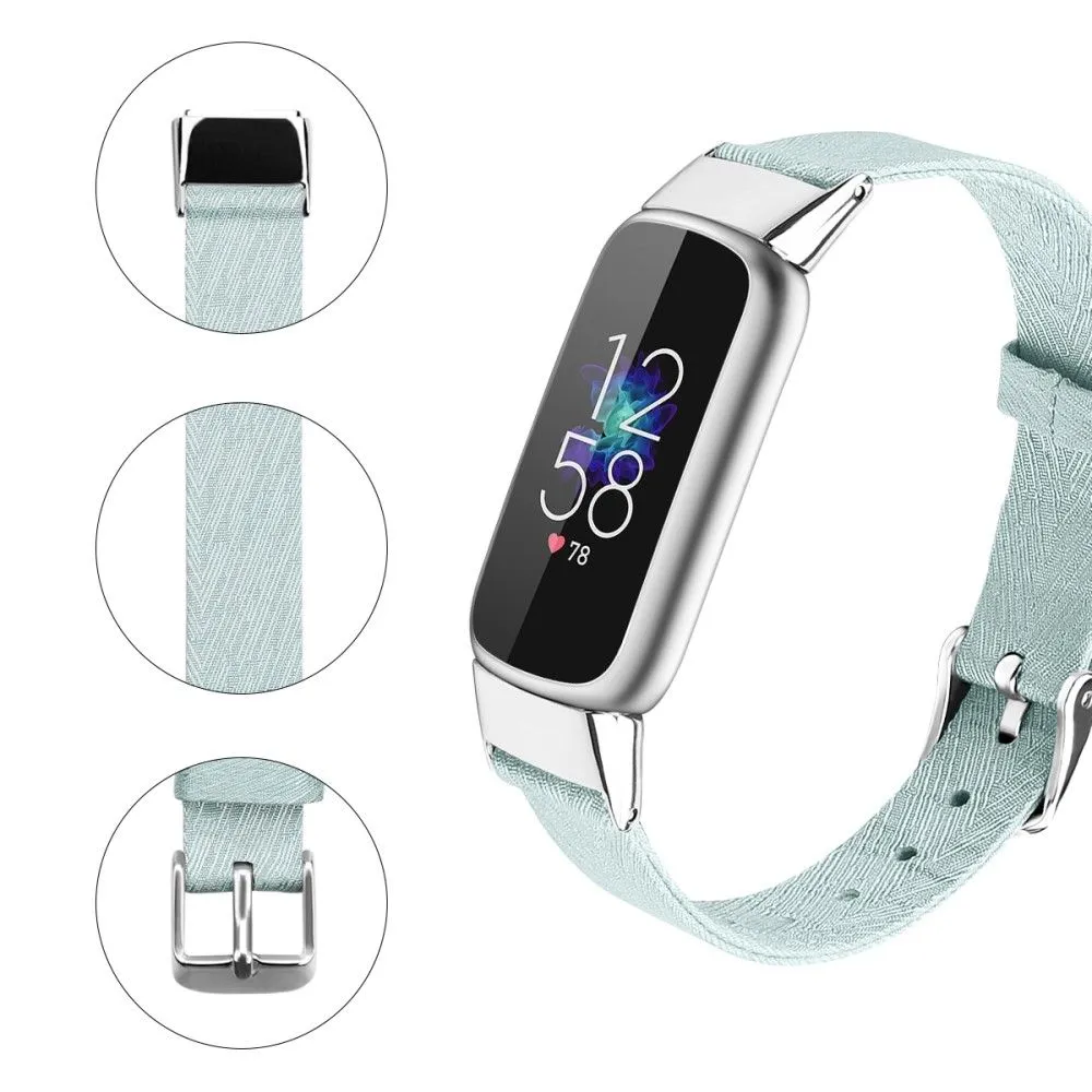 Fitbit Luxe canvas style watch strap - Lake Blue / Size: L