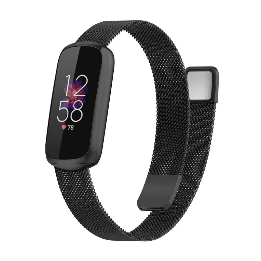 Fitbit Luxe milanese stainless steel watch strap - Black