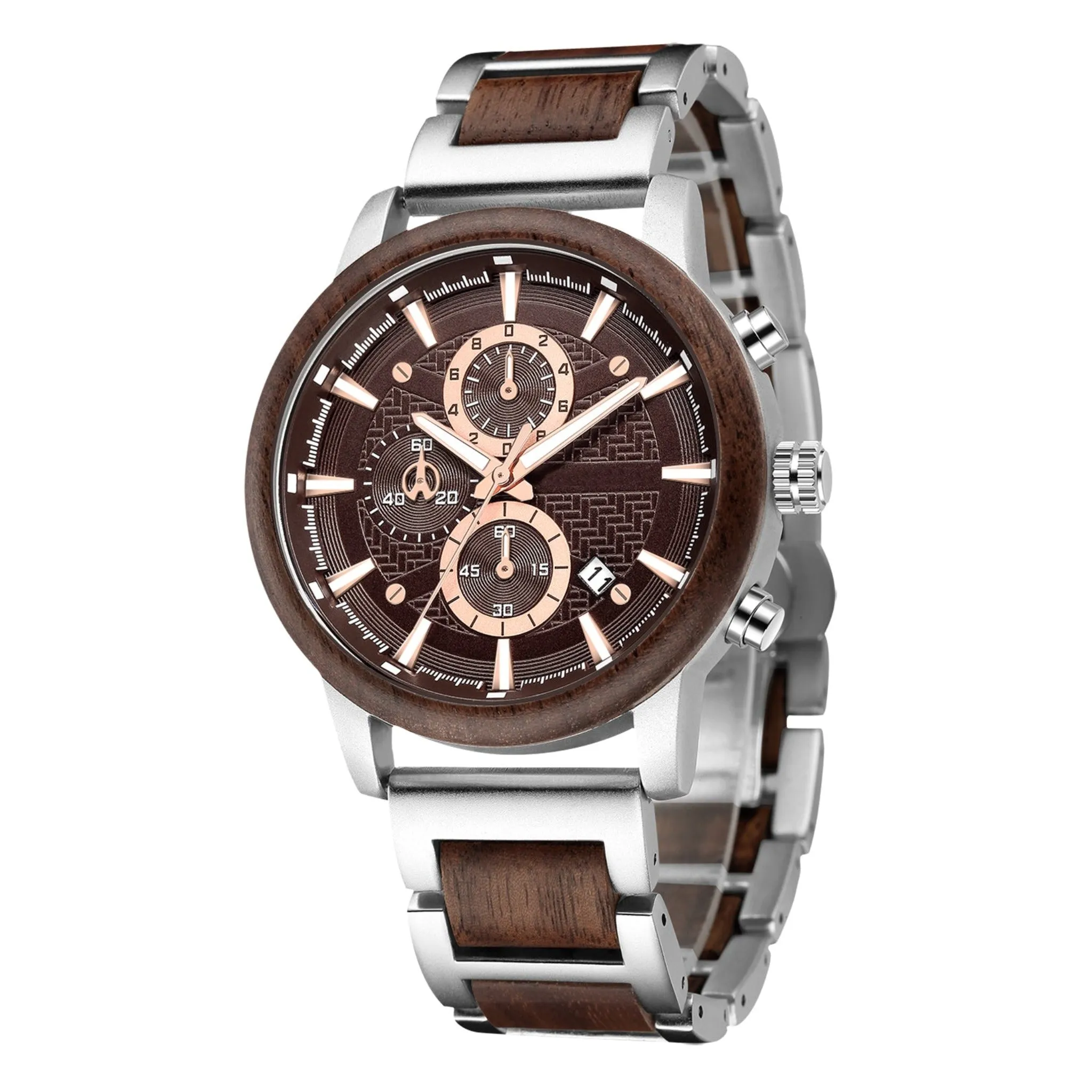 Florence - Silver & Walnut Chronograph