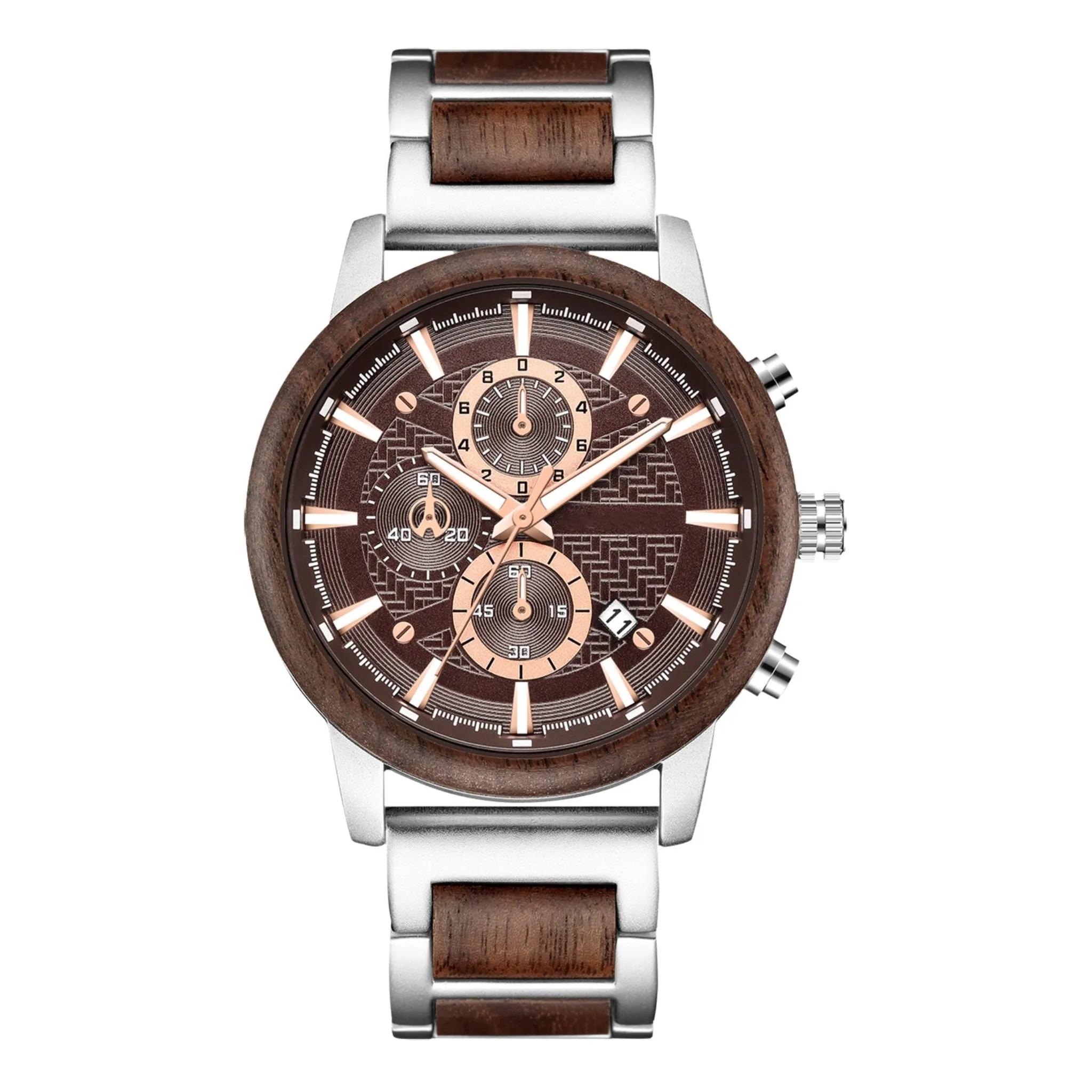 Florence - Silver & Walnut Chronograph