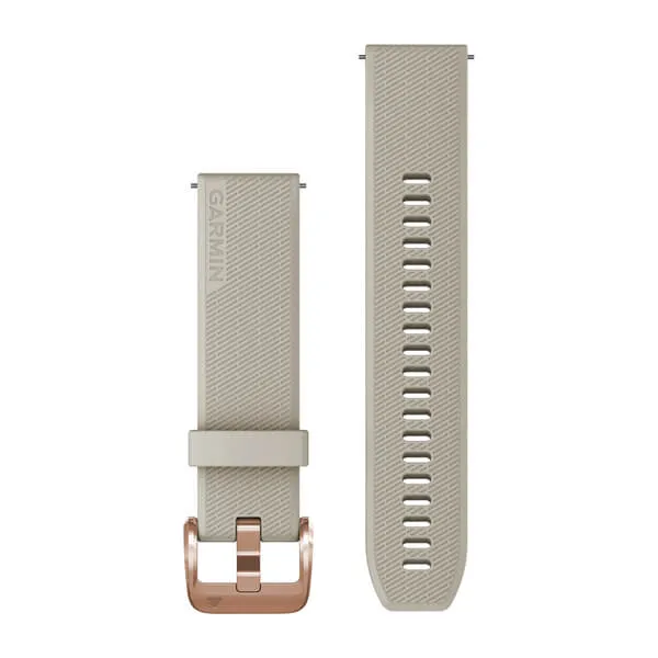 Garmin Quick Release Bands 20 mm  Light Sand Silicone with Rose Gold Hardware